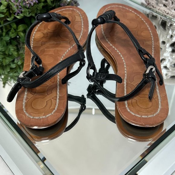 Coach Sawyer Leather Slingback Sandals - Picture 8 of 9